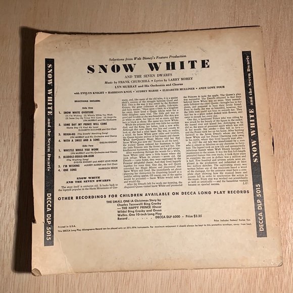 Vintage 40s Snow White & The Seven Dwarfs Decca Vinyl Record Walt Disney defects - Picture 6 of 17